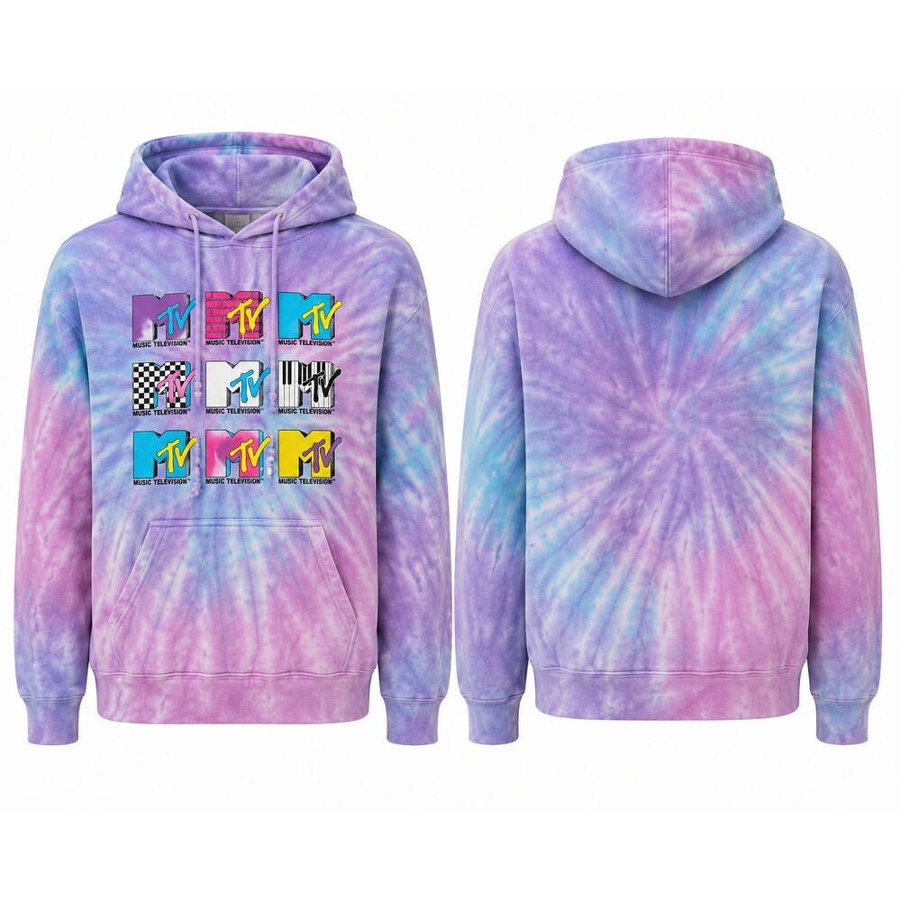 MTV Tie-Dye Graphic Hoodie – Size Medium Y2K